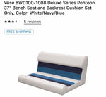 NEW Boat Seat Top Blue/White (Seat Only) Retail $200