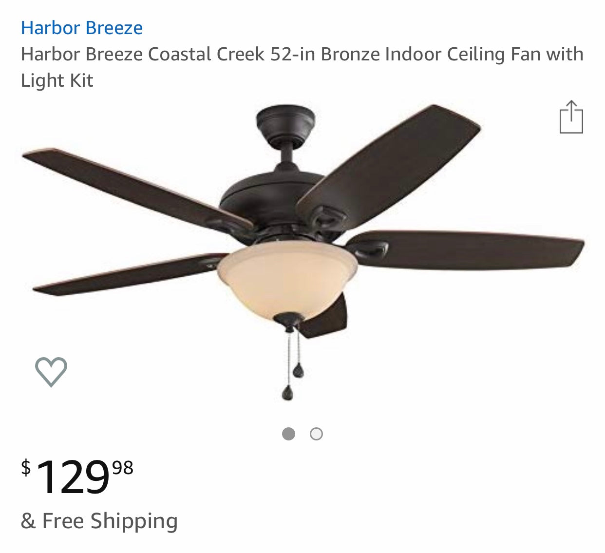 NEW 52" Ceiling Fan - $130 Retail Reno B170923